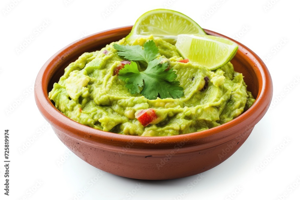 Guacamole bowl white background Guacamole bowl white background