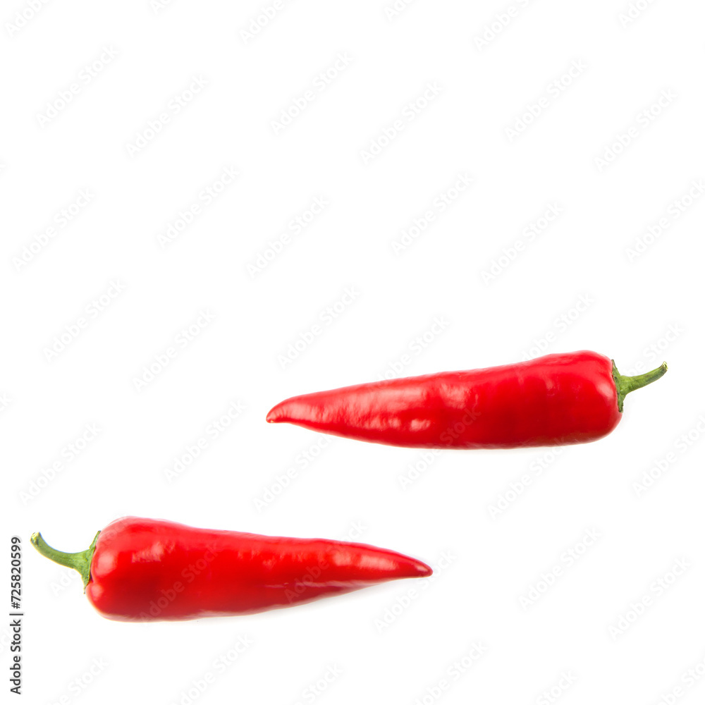Red pepper paprika isolated on white. There is free space for text.
