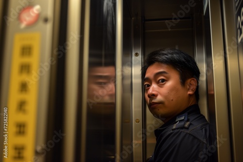 Person in an elevator