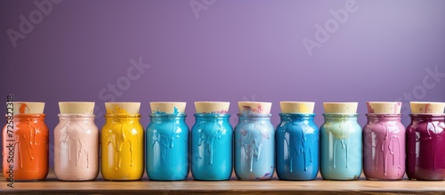 Bottles with colorful dry pigments
