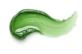 Transparent beauty products like aloe lotion facial serum cleanser shower gel or shampoo on white background