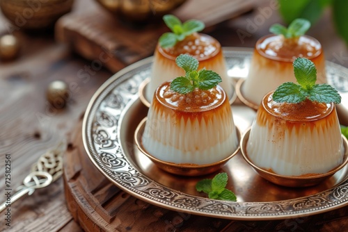 Turkish Keskul a delectable traditional dessert photo