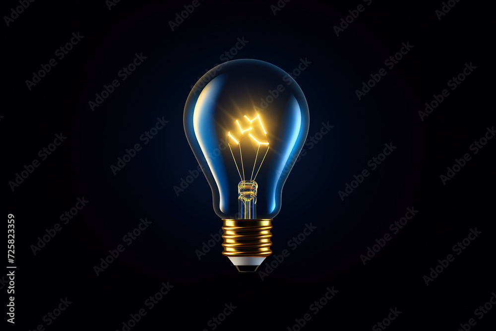 Light bulb on black background. Creativity concept Light bulb on black background. Creativity concept