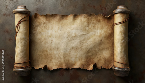 Old manuscript parchment Hebrew text ancient biblical scroll prophets Generative AI Illustration