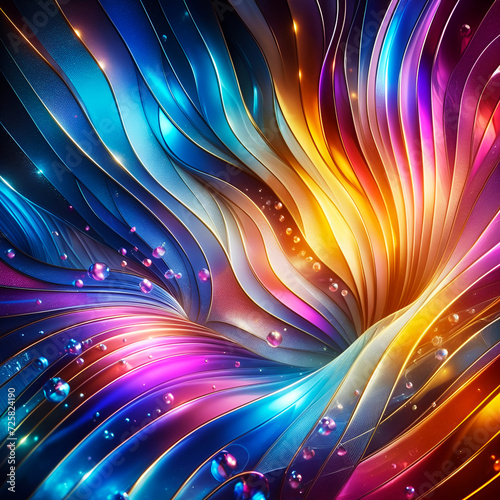 Abstract Texture Wallpaper and Background with Waves and Curves in Vivid Colors. Artistic Pattern Design, Romantic Hue, Elegant Gloss, Vibrant Sheen, Smartphone, cell phone, computer, tablet