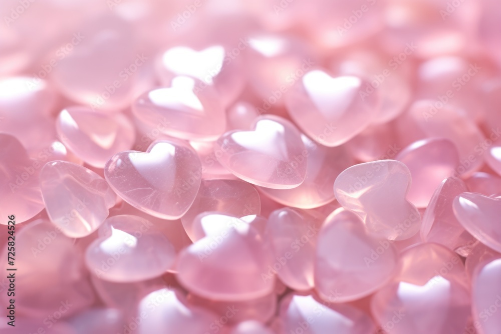 A close-up view of a bunch of pink hearts. Perfect for expressing love and affection.