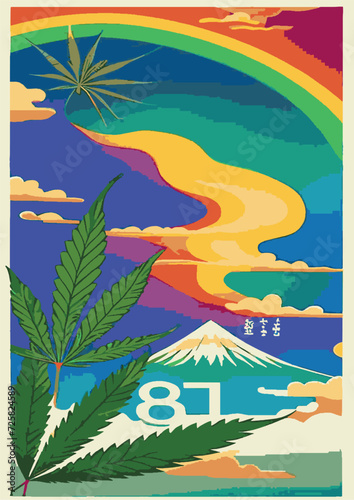 Text Background Set: Rainbow Landscape, Dragon, Dinosaur, Festival, Frame, Legalize, Chinese, Asian, Japanese, Engraving