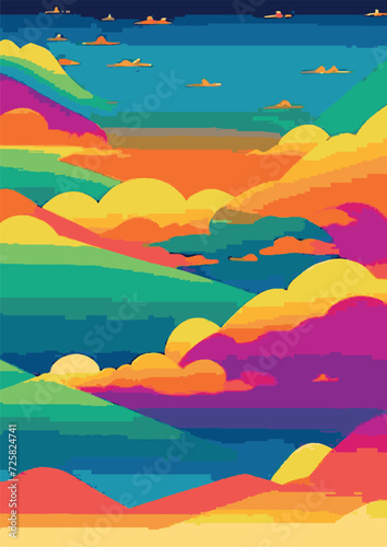 Text Background Set: Rainbow Landscape, Dragon, Dinosaur, Festival, Frame, Legalize, Chinese, Asian, Japanese, Engraving