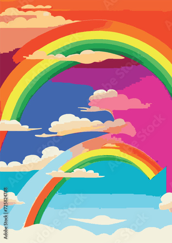 Text Background Set: Rainbow Landscape, Dragon, Dinosaur, Festival, Frame, Legalize, Chinese, Asian, Japanese, Engraving