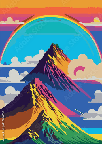 Text Background Set: Rainbow Landscape, Dragon, Dinosaur, Festival, Frame, Legalize, Chinese, Asian, Japanese, Engraving
