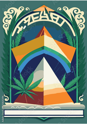 Text Background Set: Rainbow Landscape, Dragon, Dinosaur, Festival, Frame, Legalize, Chinese, Asian, Japanese, Engraving