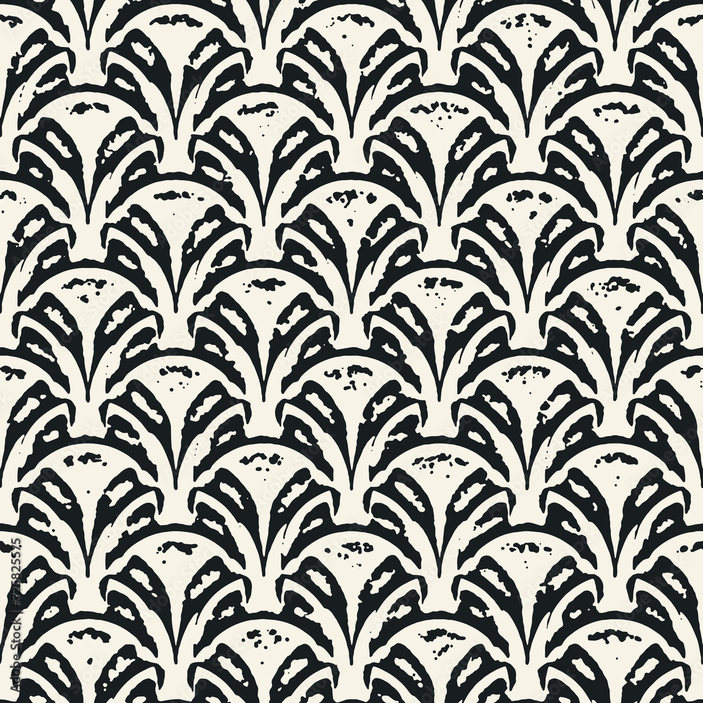 Monochrome Broken Seigaiha Wavy Pattern Monochrome Broken Seigaiha Wavy Pattern