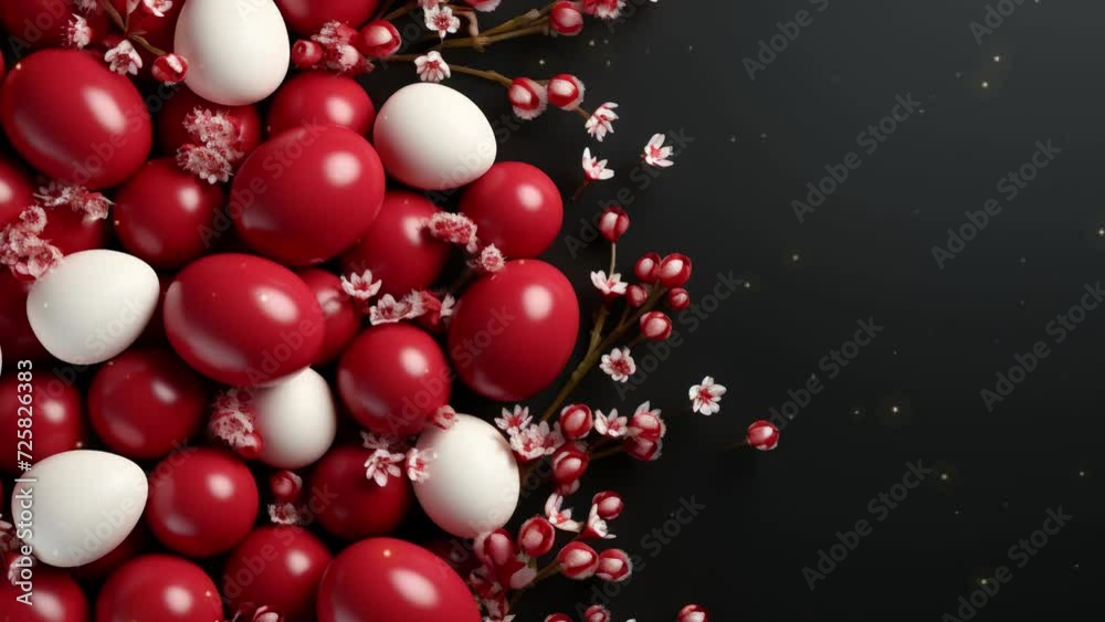 Happy Easter greeting background with eggs and flower. Easter eggs background with copy space area for text. Frame background. Happy Easter greeting background with eggs and flower. Easter eggs background with copy space area for text. Frame background.