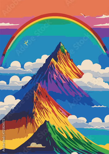 Text Background Set: Rainbow Landscape, Dragon, Dinosaur, Festival, Frame, Legalize, Chinese, Asian, Japanese, Engraving
