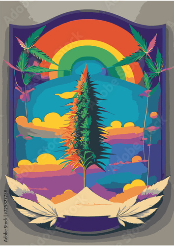 Text Background Set: Rainbow Landscape, Dragon, Dinosaur, Festival, Frame, Legalize, Chinese, Asian, Japanese, Engraving