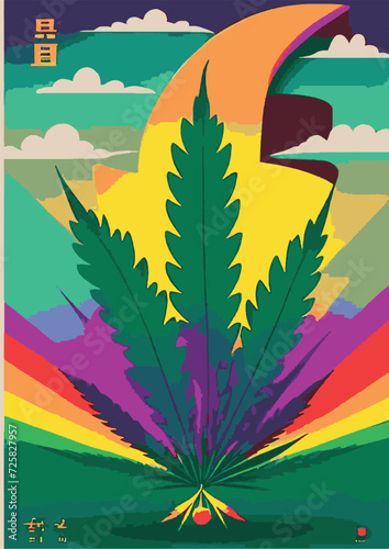 Text Background Set: Rainbow Landscape, Dragon, Dinosaur, Festival, Frame, Legalize, Chinese, Asian, Japanese, Engraving