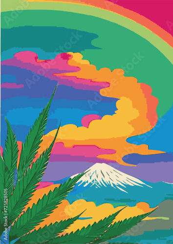 Text Background Set: Rainbow Landscape, Dragon, Dinosaur, Festival, Frame, Legalize, Chinese, Asian, Japanese, Engraving