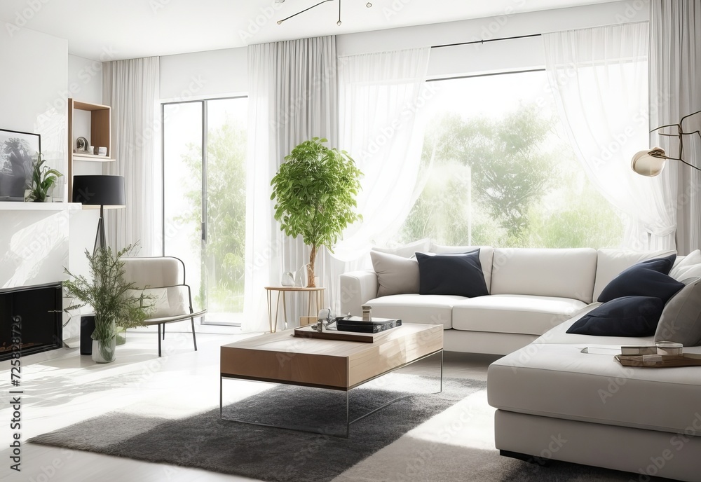 Fototapeta premium Modern living room with decoration
