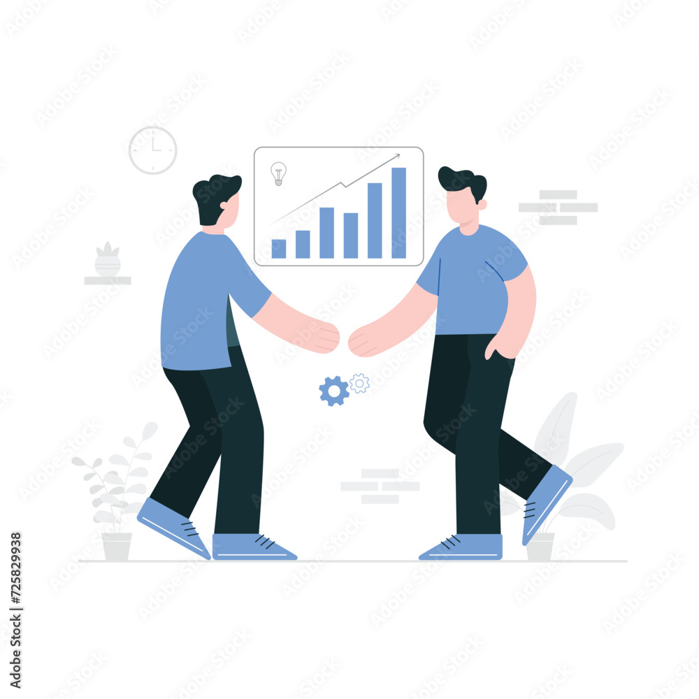 Business cooperation illustration concept with partner Business cooperation illustration concept with partner