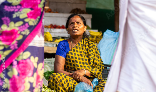 The Indian lady vendor sells vegetables © Virtual Wind Media