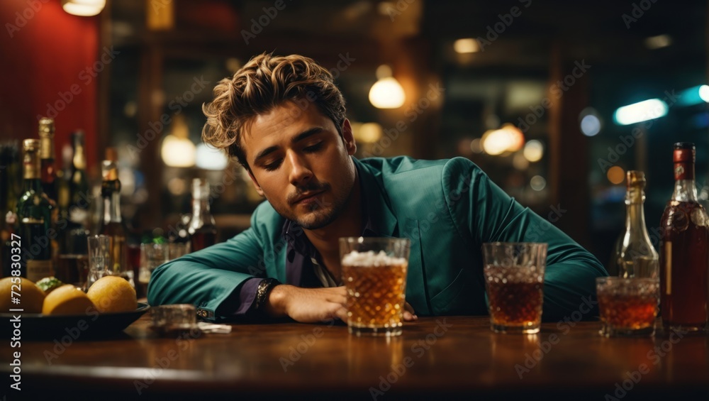drunk man in the bar