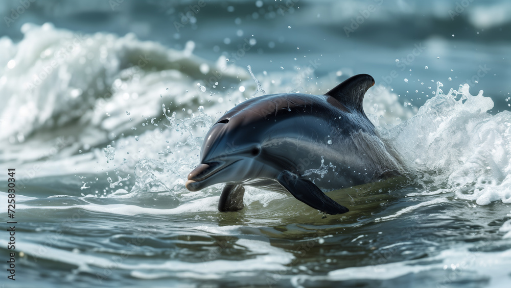 Fototapeta premium Dolphins, like other marine species, are exposed to the dangers of global warming