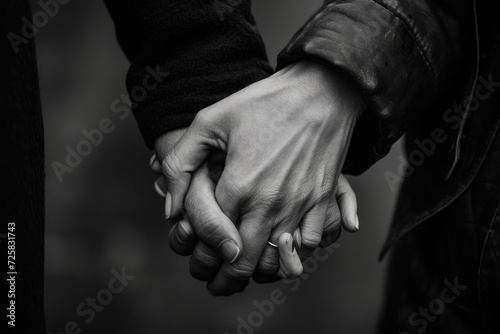 A close-up shot of two individuals holding hands. This image can be used to depict love, friendship, trust, unity, or support
