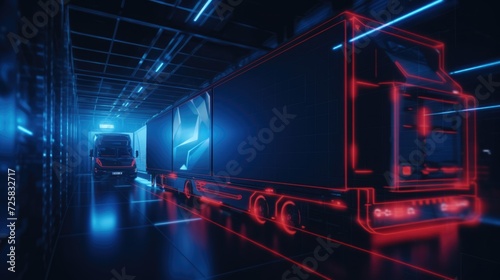 The efficient truck logistics network and smart transportation system streamline the distribution of containerized cargo, enhancing industry operations.