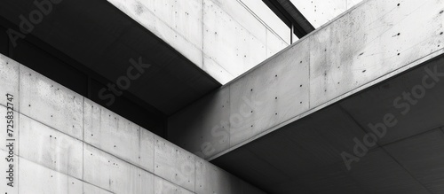 Building architecture exterior concrete modern minimalist design background. AI generated image photo