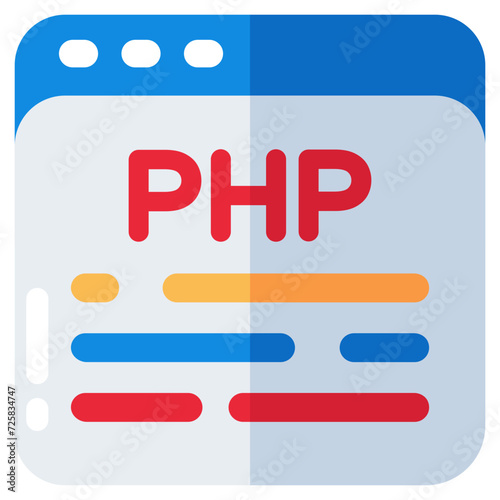 Unique design icon of php