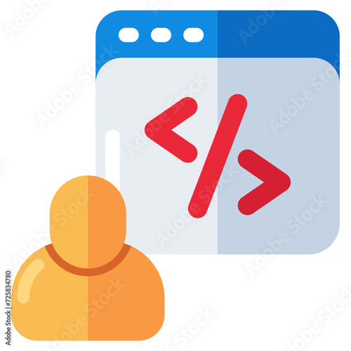 Unique design icon of web coding