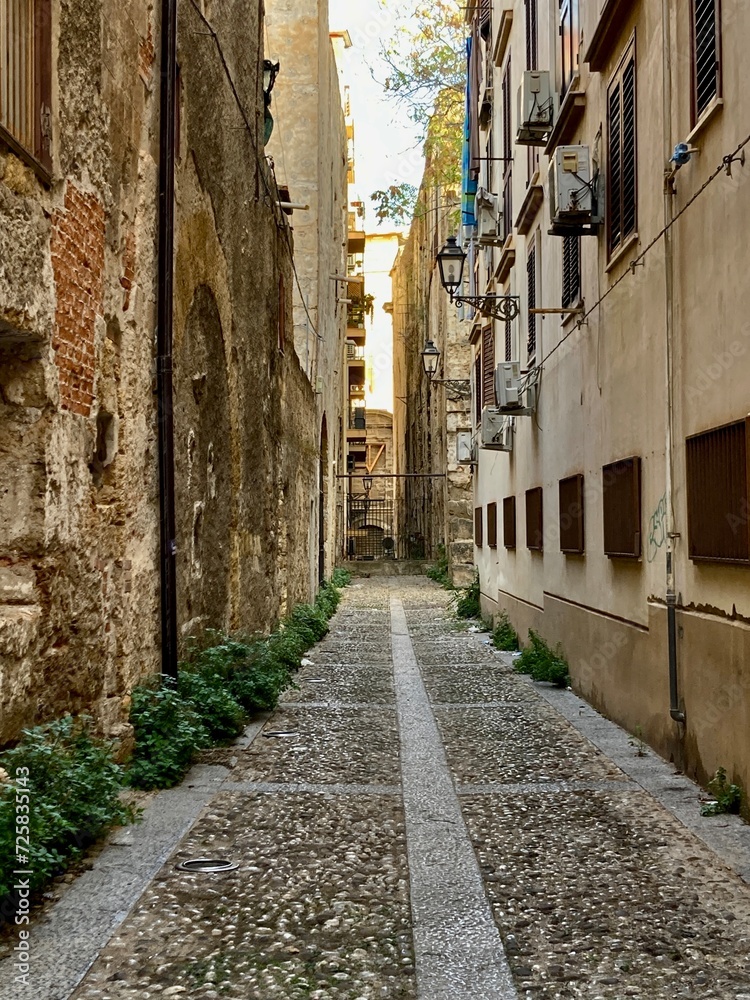 Streetscape in Old Town  Palermo, Italy