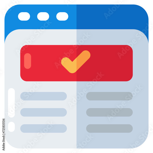 Trendy design icon of verified website 