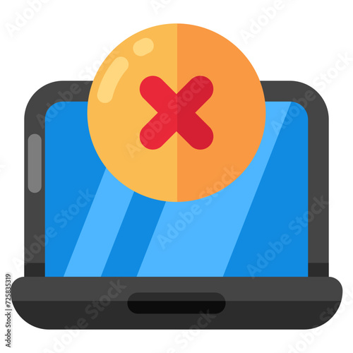 A unique design icon of wrong laptop 