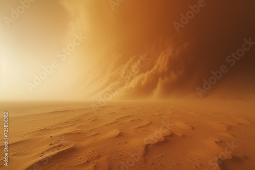 approaching sandstorm in the desert