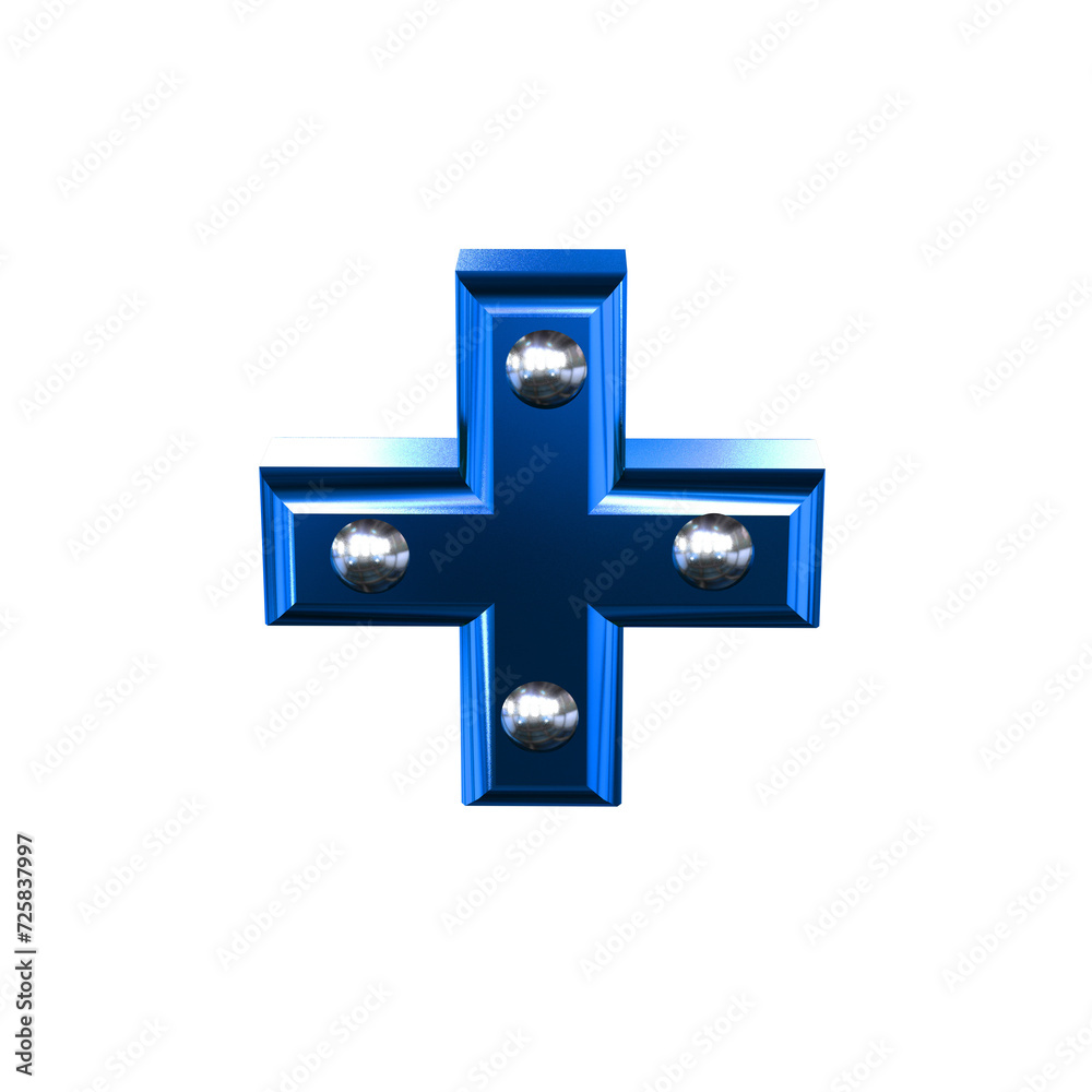 Obraz premium Blue symbol with metal rivets