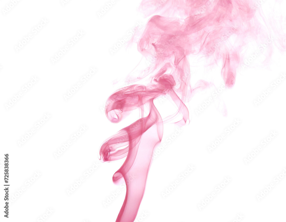 pinker Rauch isoliert auf weißem Hintergrund, Freisteller 