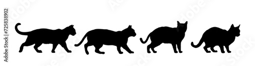 Set of cat silhouette  - vector illustration © KR Studio