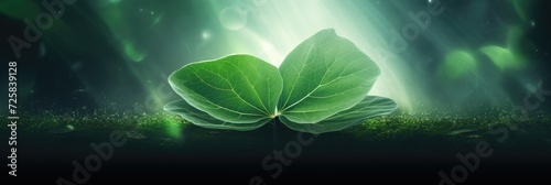 Natural green leaves floral background. Green background with leaves photo