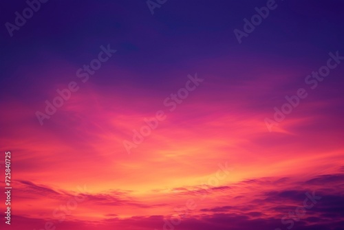 a gradient background transitioning from fiery sunset orange to deep twilight purple, capturing the essence of a dramatic evening sky © Artistic_Creation
