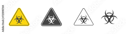 classic biohazard symbol distressed, Biohazard Text Caution Warning Danger Sign Warning, Vector illustration photo