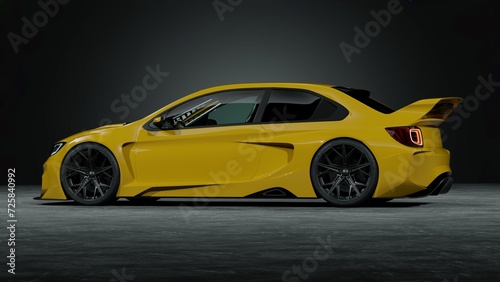 Fototapeta Naklejka Na Ścianę i Meble -  3D rendering of a generic concept car