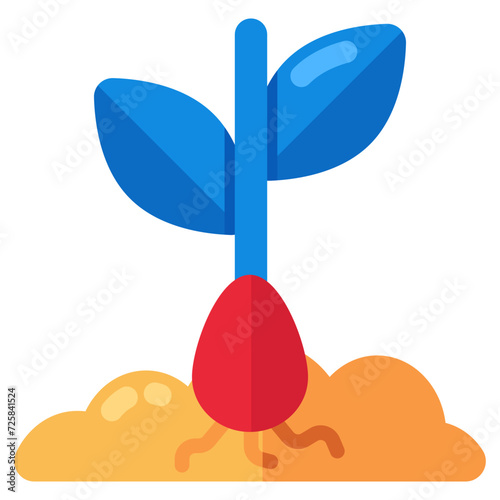 Vector design of growing plant, sprout icon 