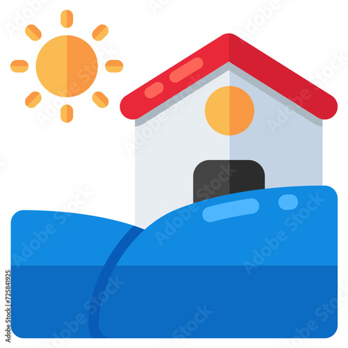 Flood icon in flat design isolated on white background 
