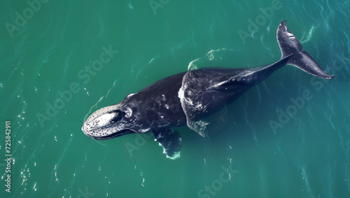 The North Atlantic right whale, already grappling with entanglements and ship strikes, faces added challenges from climate change, which is shifting its prey distribution and altering ocean conditions photo