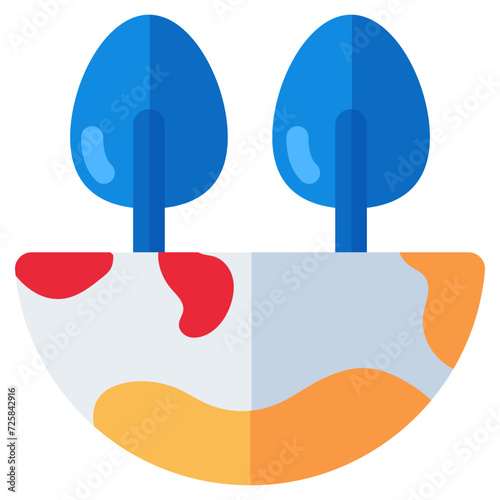 Conceptual flat design icon of eco planet 