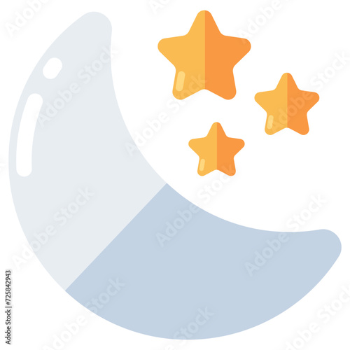 Premium download icon of moon with stars 