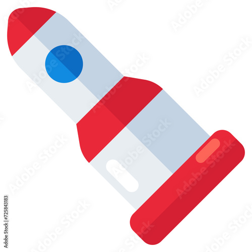 Conceptual flat design icon of rocket 
