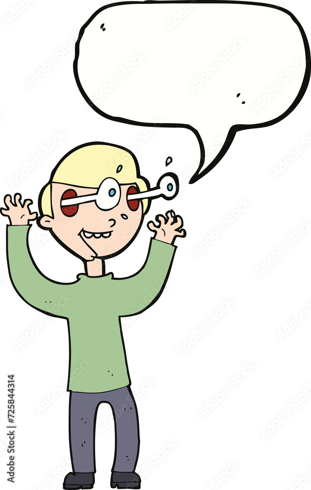 cartoon man with popping out eyes with speech bubble cartoon man with popping out eyes with speech bubble