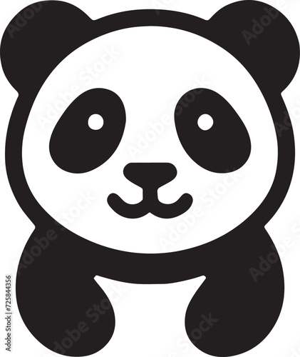 Fototapeta Naklejka Na Ścianę i Meble -  Panda silhouette, vector artwork of cute panda